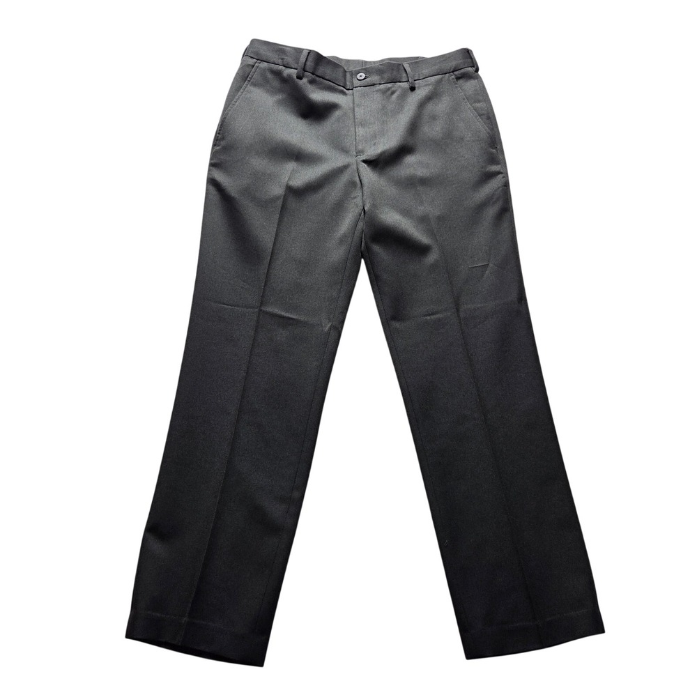 Van Heusen Dress Pants Mens 34x30 Gray Traveler Slim Fit Non Iron Microfiber